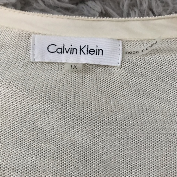 Calvin Klein cream knit tunic silky front - Picture 5 of 7